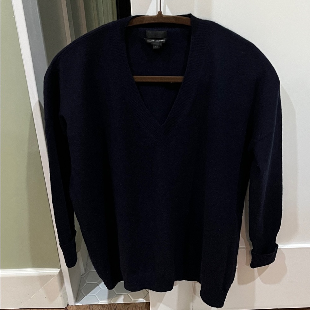 J. Crew Women's Navy V-Neck Sweater